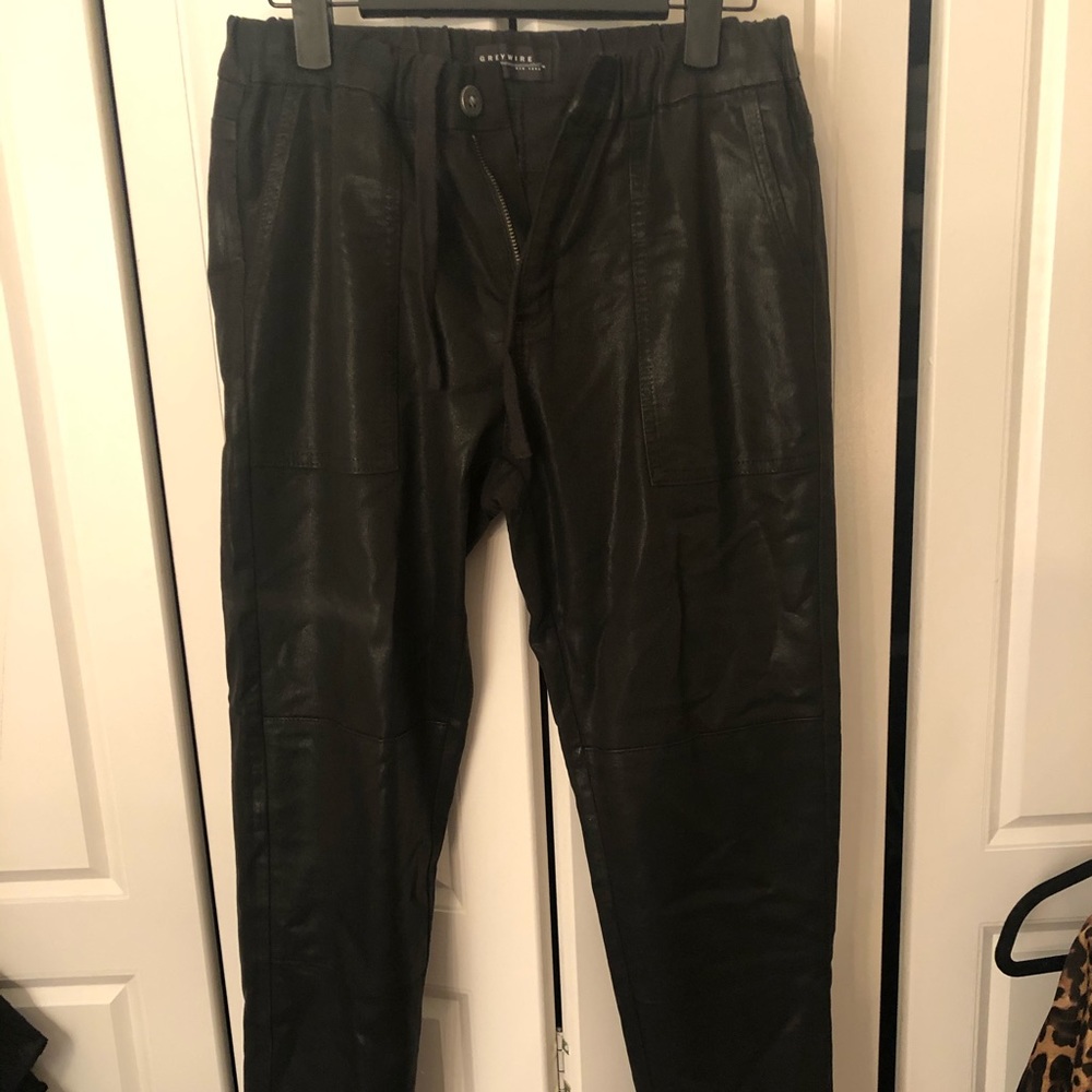 Grey Wire Relaxed Coated Denim